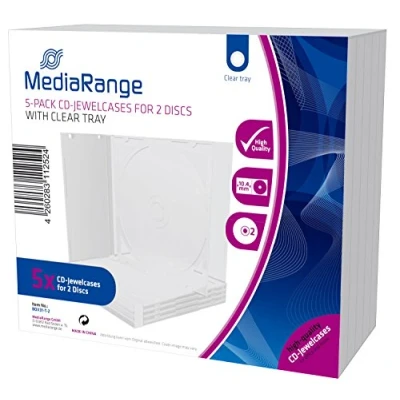 Immagine di MediaRange Cajas CD doble, 10 mm, Transparente, 5 unidades Custodia Jewel 2dischi Trasparente