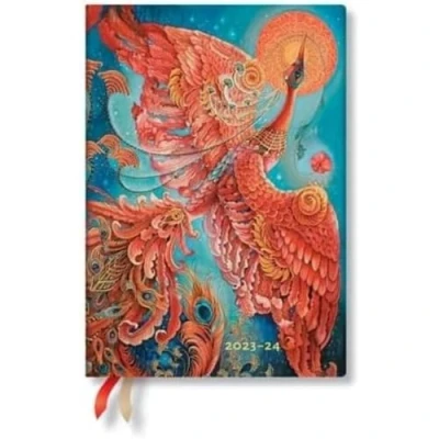 Immagine di Paperblanks Agende Flexi a Copertina Morbida di 18 Mesi 2023 2024 Uccello Fuoco Orizzontale Midi (125 x 175 mm)