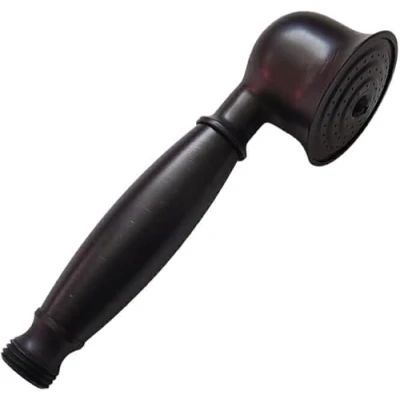 Immagine di DRELD 1 soffione doccia retrò in ottone nero, doccetta vintage da bagno, resistente all&#039;usura con stile telefonico, rimovibile (17 cm di lunghezza, 5 diametro della