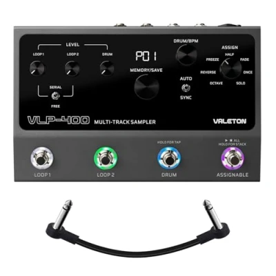 Immagine di VALETON Pedale Looper Stereo a Doppia Traccia con Macchina Tamburo Automatica, 7 Effetti di Loop, 99 Memorie Progetti, Compatibilità MIDI/CTRL per Chitarra, Basso, Tastiera, Voce VLP 400