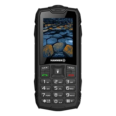 Immagine di Hammer H Basalt 2,4&quot; Cellulare robusto IP68 IK05 Dual Free SIM 2000 mAh Outdoor senza contratto, display a colori da 2,8&quot;, robusto, Mega batteria 1800 mAh, impermeabile (IP68), Nero