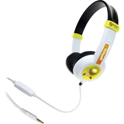 Immagine di Geemarc KIWIBEAT MIC Bambini Cuffie auricolari via cavo a 5 colori, Verde, Arancione, Nero, Bianco archetto leggero, regolazione del volume, headset con
