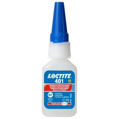 Immagine di LOCTITE 401, Adesivo istantaneo multiuso, Cianoacrilato a polimerizzazione rapida, Colla universale adatta materiali porosi, 1 flacone da 20g