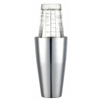 Immagine di BarCraft Set per Cocktail con Shaker Boston in Acciaio Inossidabile e Ricette Stampate, 400 ml