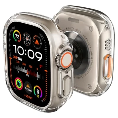 Immagine di Spigen Cover Thin Fit Compatibile con Apple Watch Ultra 2 49mm e Crystal Clear (Trasparente)