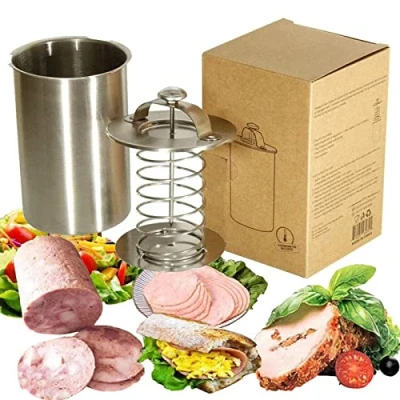 Immagine di JasCherry bollitore prosciutto in Acciaio Inox Cuoci Salsicce Ham Sandwich Maker Healthy Homemade Carne Press con termometro Large Pentola a Pressione per