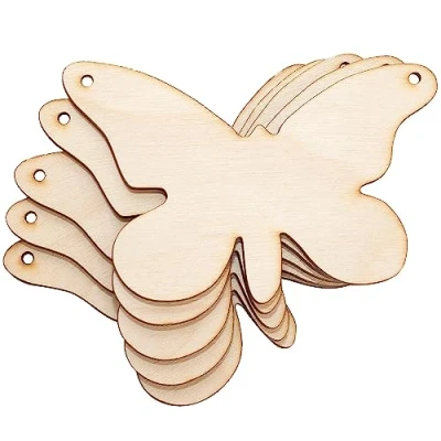 Immagine di Creative Deco 10 x Forme a Farfalla Ritagli in Legno Compensato 9.5 7.5 cm Liscio. Non Verniciato Perfetto per Dipingere. Decorare. Decoupage o Come Regalo