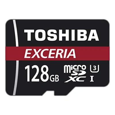 Immagine di Toshiba Scheda di Memoria microSDXC 128GB Exceria 90MB/s Classe 10 UHS I U3 + Adattatore, Nero, THN M302R1280EA