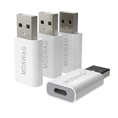 Immagine di MOSWAG Confezione da 4 Adattatore USB Tipo C a Convertitore Femmina Maschio