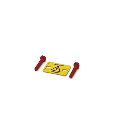Immagine di Targhetta combinata di pericolo Attenzione Plastica 10 pz.