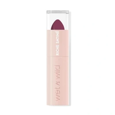 Immagine di Wet n Wild Rich Satin Lip Color, Rossetto a Lunga Durata, Effetto Finito Satinato, Formula Idratante che non Asciuga e Riccamente Pigmentata, Texture Liscia Vellutata, Berried Life