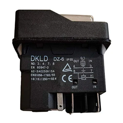 Immagine di DZ 6 5Pins Interruttore elettromagnetico interruttori A pulsante con interruzione di corrente e protezione dalla tensione Ac 250V 16 (15) IP55