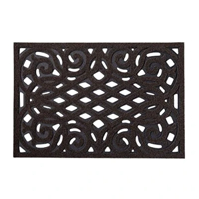 Immagine di Nicoman Zerbino decorativo per esterni, scale, resistente, portico, in gomma, antiscivolo, 90 x 60 cm, colore: cioccolato