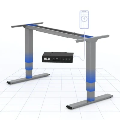 Immagine di FLEXISPOT EC4 Scrivania Regolabile in Altezza con 2 Motori Potenti, Telaio a 3 Livelli, Standing Desk Elettrica Tastiera Intelligente, Capacità di Carico 120 kg.