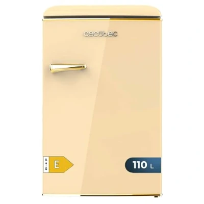 Immagine di Cecotec Mini Frigorifero Retro Bolero CoolMarket TT Origin 110 Beige E. con Capacità di 110L, Classe E, Icebox, LED interno, Maniglia Cromata, Ripiani in Vetro