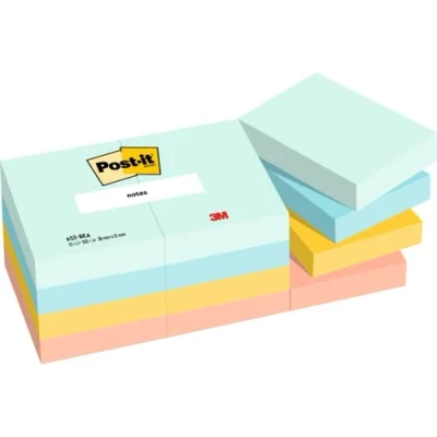 Immagine di Post it Foglietti, Collezione Beachside, Confezione da 12 blocchetti, 100 Fogli per blocco, 38 mm x 51 mm, Colori Verde, Giallo, Arancione Foglietti Adesivi Appunti, Elenchi &amp; Promemoria