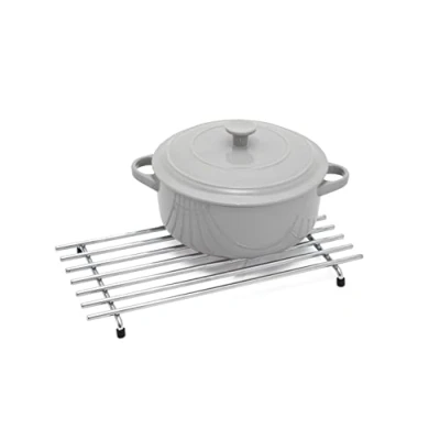 Immagine di simplywire Sottopentola Resistente al calore Protezione del piano di lavoro della cucina Grande Cromo