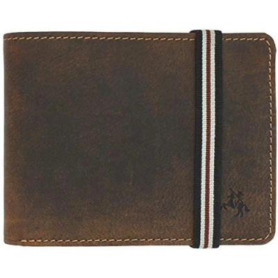 Immagine di VISCONTI Portafoglio in pelle con chiusura elastica RFID Blocking e Tap and Go BN3, Abbronzatura olio, Taglia unica, Moderno