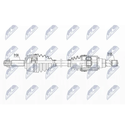 Immagine di NTY NPW MS 063 Albero motore / Semiasse Assale anteriore Sx 657mm