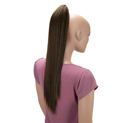 Immagine di CAISHA 60cm Coda Capelli Stella Con Pinza Lungo Extensions Finta Per Donna Liscio Marrone Chiaro H622