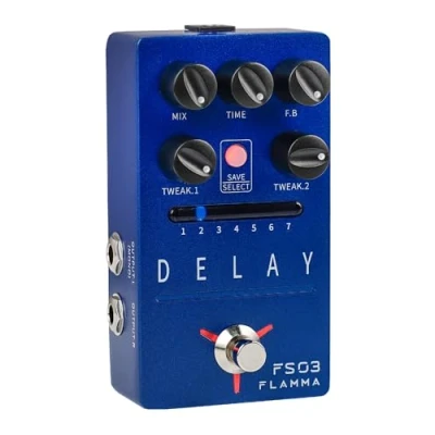 Immagine di FLAMMA FS03 Pedale di ritardo per chitarra Stereo Digital Delay effetti con Looper 6 memorizzabile Preset Tap Tempo Trail On True Bypass