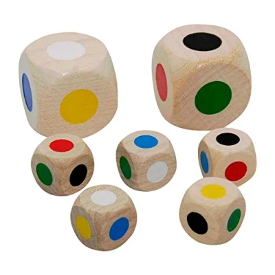 Immagine di Set di cubi colorati in legno Assortimento 2 x 30 mm e 5 16