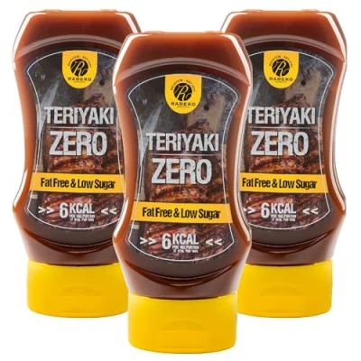 Immagine di Rabeko Zero Sauce Teriyaki, 3 x 350 ml senza zucchero e a basso contenuto di grassi prodotti sani carboidrati con meno calorie per insalate, patatine fritte,