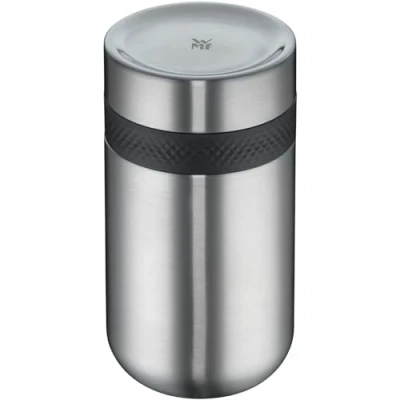 Immagine di WMF my2Go, contenitore termico da 500 ml, isolante e aggiuntivo 200 ecologico, in acciaio inox Cromargan opaco, lavabile lavastoviglie, colore: argento