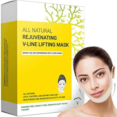 Immagine di Doppio mento riduttore, Maschera viso lifting V Line, Faccia line Chin Up Solleva, stringe la mascella e il Formulato a San Francisco (5 maschere)