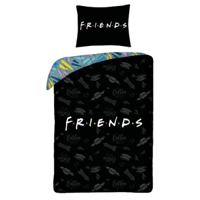 Immagine di Serie TV FRIENDS Set di biancheria da letto in cotone, copripiumino 140 x 200 cm e federa 70 90 100% cotone Multicolore