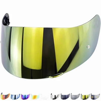 Immagine di Everalo Visiera Casco Compatibile con Agv K1 K3sv K5 K5s K1s S4sv Horizon Skyline Strada Stealth sv Compact Pinlock Ready (Oro)