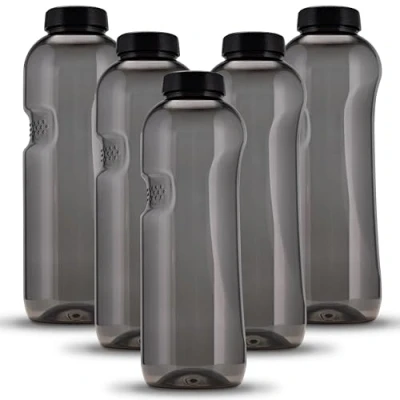 Immagine di Kavodrink Tritan 5 bottiglie d&#039;acqua da 1,0 l, colore nero, senza BPA, 1000 ml