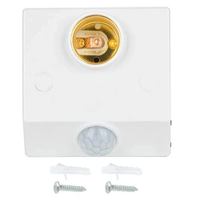 Immagine di interruttore di movimento del sensore a infrarossi, Presa luce regolabile E27 Rilevatore supporto della per apparecchi LED,