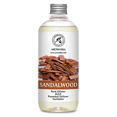 Immagine di Ricarica Diffusore Ambiente Sandalo 500ml Bastoncini Profumati Profumo di Aromi Fragranza a Lunga Durata Reed Diffuser Refill Deodorante per Ambienti