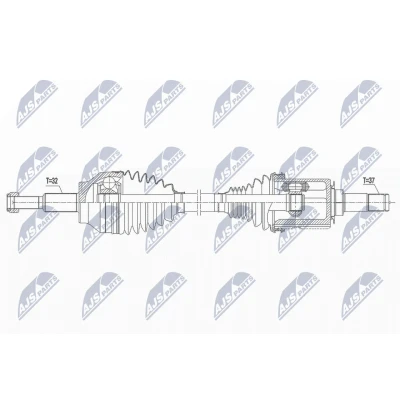 Immagine di NTY NPW CH 032 Albero motore / Semiasse Assale anteriore, anteriore Sx Giunto tripodo, omocinetico
