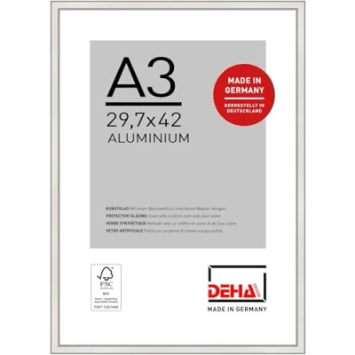 Immagine di DEHA Design cornice in alluminio Boston, 29,7x42 cm (A3), Argento