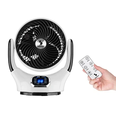 Immagine di Beper P206VEN260 Ventilatore Digitale multidirezionale, Rotazione intelligente automatica verticale e orizzontale, Circolatore d&#039;aria, 12 velocità, Timer 12ore, Motore