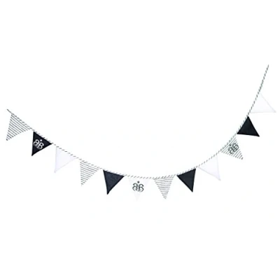Immagine di roba Catena con Gagliardetti Rock Star Baby 3 in Tessuto 100% Cotone 12 (2 m) Lunghezza Totale m Bandierine Ottimale per le Feste Decorazione Cameretta Grigio