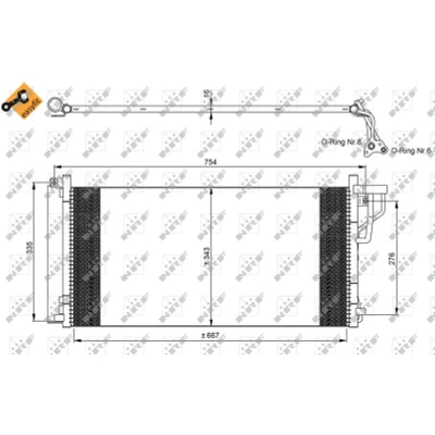 Immagine di NRF EASY FIT 35962 Condensatore con essiccatore, anello tenuta 14,1 9,4 Alluminio 667