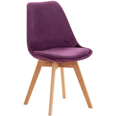 Immagine di CLP Sedia da pranzo Linares Plastic I Tessuto Velluto Corda Aspetto pelle Poltrona con struttura in legno, Colore:marrone, Materiale:Ecopelle