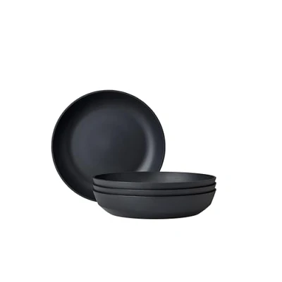 Immagine di Mepal Piatto Fondo 4 Pezzi Silueta Lavabile in lavastoviglie e microonde Piatti di plastica da Cena Servizio 21 cm Nordic Black