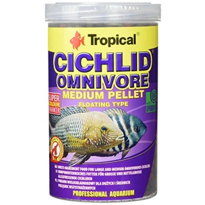 Immagine di CICHLID OMNIVORE MEDIUM PELLET 1000ml / 360g Alimento per ciclidi onnivori di medie e grandi dimensioni
