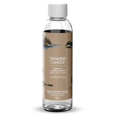 Immagine di Yankee Candle Signature Diffusore a bastoncini Ricarica Ambra &amp; Sandalo 200 ml Fino 20 settimane di fragranza Un regalo perfetto per una donna