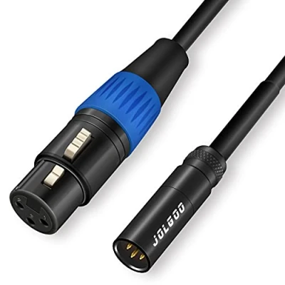 Immagine di JOLGOO cavo adattatore Mini XLR maschio a femmina, femmina 3 pin, per videocamera BMPCC 4K Video Assist Sharp 8K, 2 metri