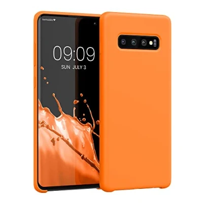 Immagine di kwmobile Cover per Samsung Galaxy S10 Plus / S10+ Custodia Back Case Smartphone in Silicone TPU Protezione Gommata arancia fruttata