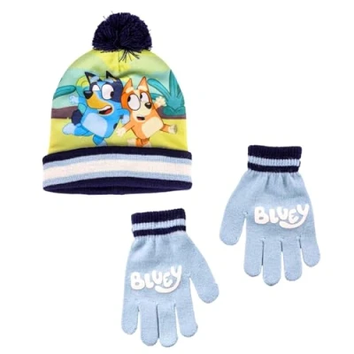Immagine di BlueY Cappello e Guanti da Ragazzo, Set Invernale per Bambino, Accessori Invernali Bambini Design Bandit Heeler Chilli