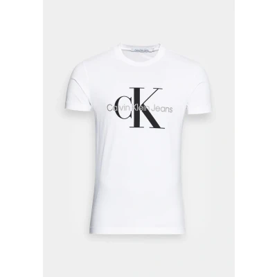 Immagine di Calvin Klein Uomo T Shirt Maniche Corte Core Monologo Slim Fit, Bianco (Bright White), XL