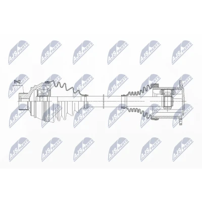Immagine di NTY NPW AU 013 Albero motore / Semiasse Assale anteriore, anteriore Sx, Dx 501 AUDI: Q5, A8 D4