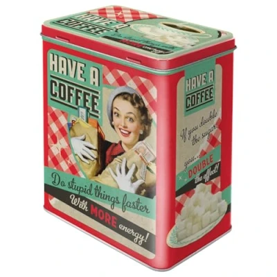 Immagine di Nostalgic Art Contenitori di Latta retrò l Have A Coffee Idea Regalo per Amanti della Nostalgia, Metallo, Design Vintage, 3