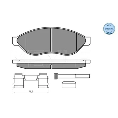 Immagine di MEYLE 025 244 6819/W2 Kit pastiglie freno ORIGINAL Quality Assale anteriore con contatto segnalazione usura lamierino anticigolío accessori